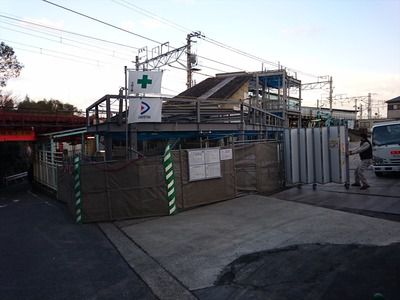 和泉鳥取駅バリアフリー化工事の様子（2017.1.11～2017.2.3）