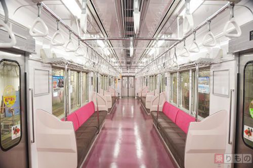 新京成の主力8800形電車、「ジェントルピンク」基調に内装をリニューアル