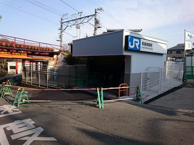 和泉鳥取駅バリアフリー化工事の様子（2017.3.24）