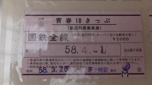 １９８３年春、東京から西鹿児島まで普通列車の旅①