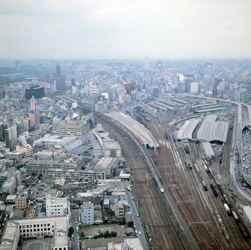 超高層から見た０系新幹線 1971.10.9