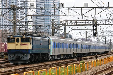新鶴見界隈987-1（都営地下鉄三田線用6510F編成甲種 EF65 2066）