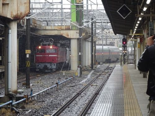 上野駅地平ホーム　発着するレアな列車たち part2 EF81牽引E26系による「カシオペア紀行」返却列車