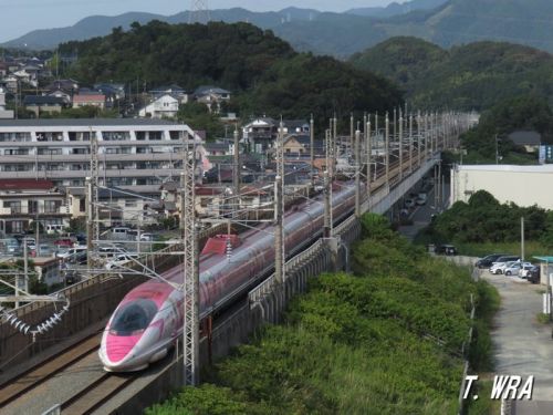 数年ぶりの土井陸橋で500系ハローキティ新幹線を撮る