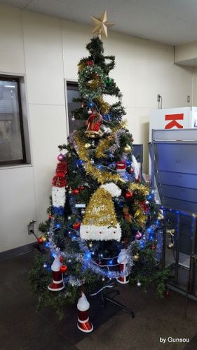 京阪 大津線 2017 クリスマスツリー(京阪石山駅)
