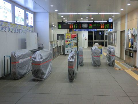 松任駅 自動改札化後の改札口を撮る（2018年1月）