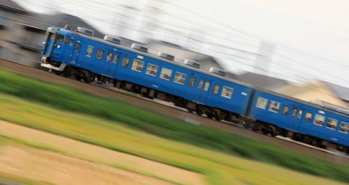 北陸本線　青い電車　富山～東富山
