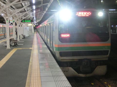 沼津駅で東京方面 直通列車（E231系）を撮る ＜LED表示＞