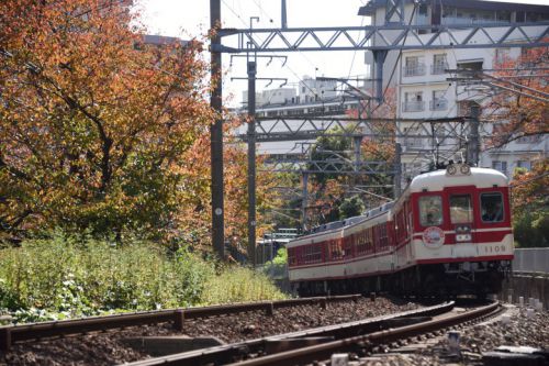 11月18日の神戸電鉄（長田でさくら紅葉を堪能）