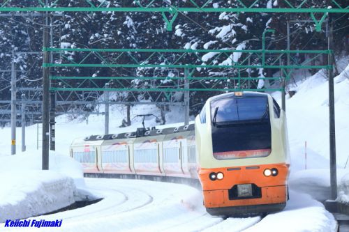 臨時特急ほくほく十日町雪まつり号　E653系U101編成　新潟へ帰る