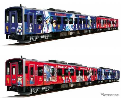 JR西日本、リニューアルした「名探偵コナンイラスト列車」を22日から運転開始
