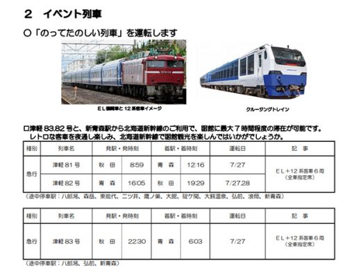 秋田地区夏の臨時列車の目玉は津軽ときらきらうえつ？