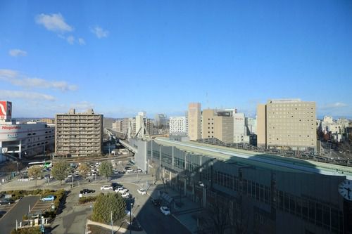高いところから見る帯広駅