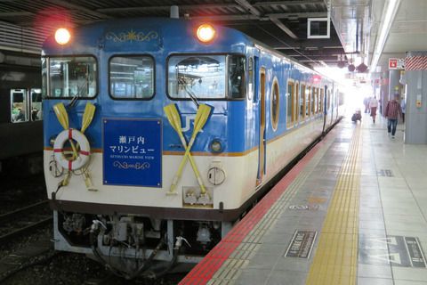 【延長運転】 広島駅で瀬戸内マリンビュー 「尾道行き」 の表示を撮る（2019年10月）