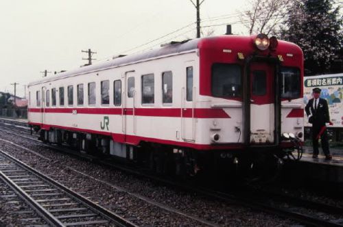 東北本線ED75+50系　渋民駅で日に3回も下車　1995-04-30