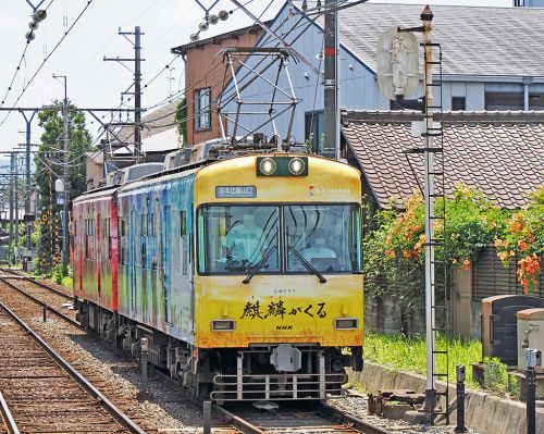京阪電車石山坂本線「麒麟がくる」ラッピング電車