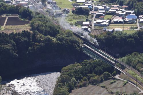 利根川の上で電車と汽車がすれ違う　- 2020年秋・上越線 -