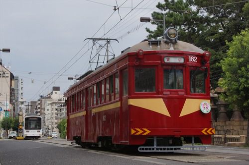 【阪堺電軌軌道】筑鉄電車（赤電）カラー車（モ162号車）運行を本日（2020.11.29）より開始