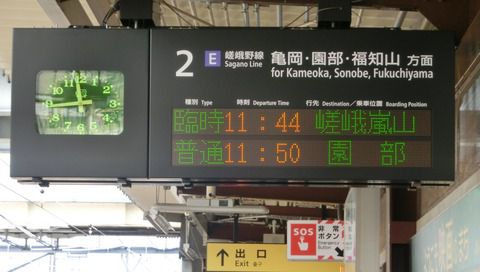 【1日に1本だけ】 太秦駅で 「嵯峨嵐山行き」 の表示を撮る （2021年3月）