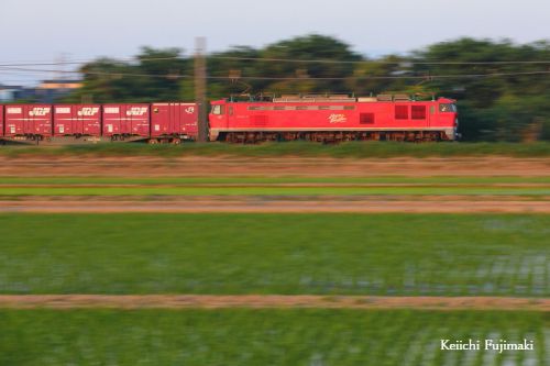 4070レ　EF510-3　赤い貨物列車が急ぐ