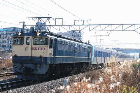 新鶴見界隈976-1（都営地下鉄三田線用6507F編成甲種 EF65 2066）