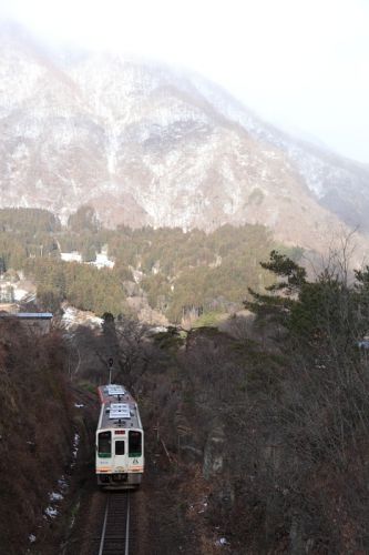 雪山と会津鉄道